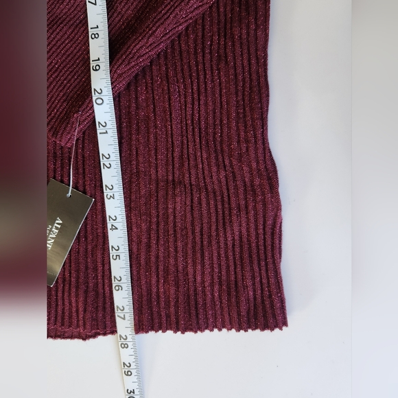 NWT Alfani Plus Women's V-Neck Ribbed Metallic Sweater - Picture 4 of 13